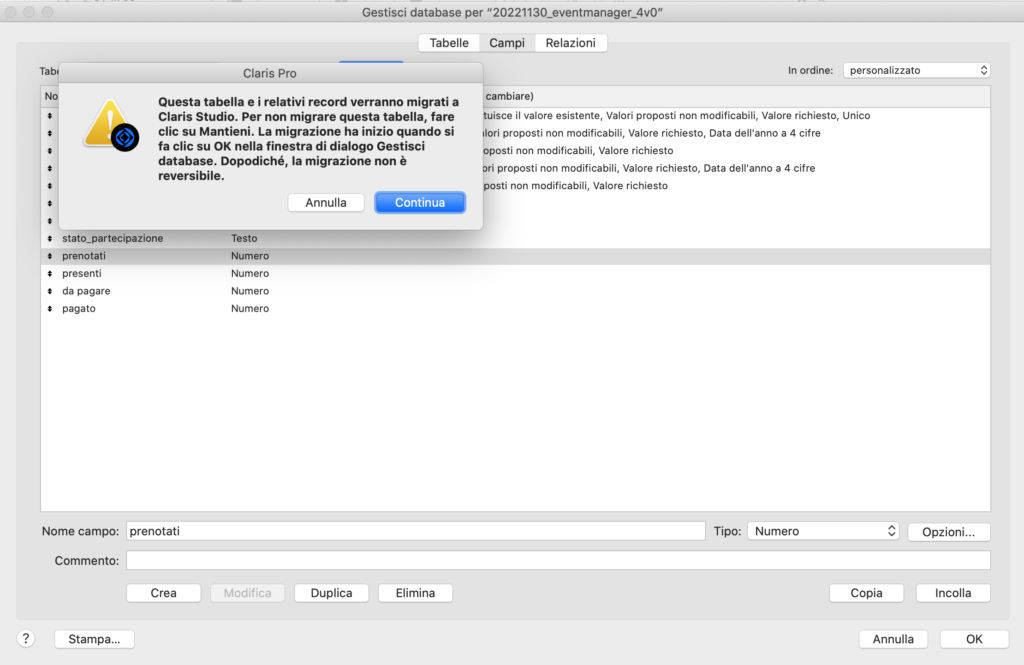 Sincronizzazione dati in FileMaker